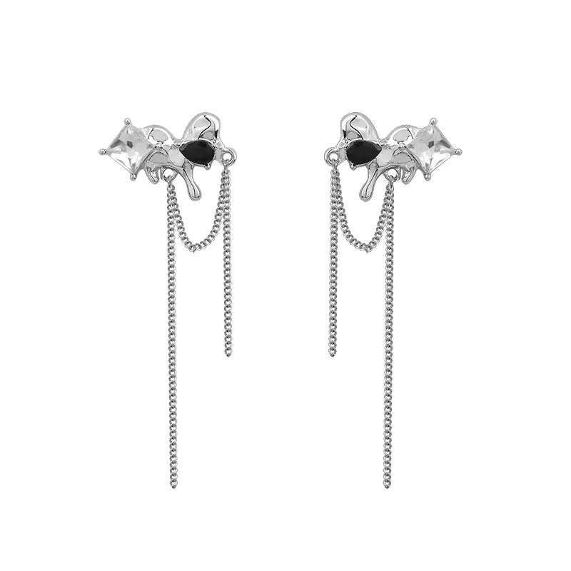 Wholesale Love Zircon Tassel Alloy Earrings