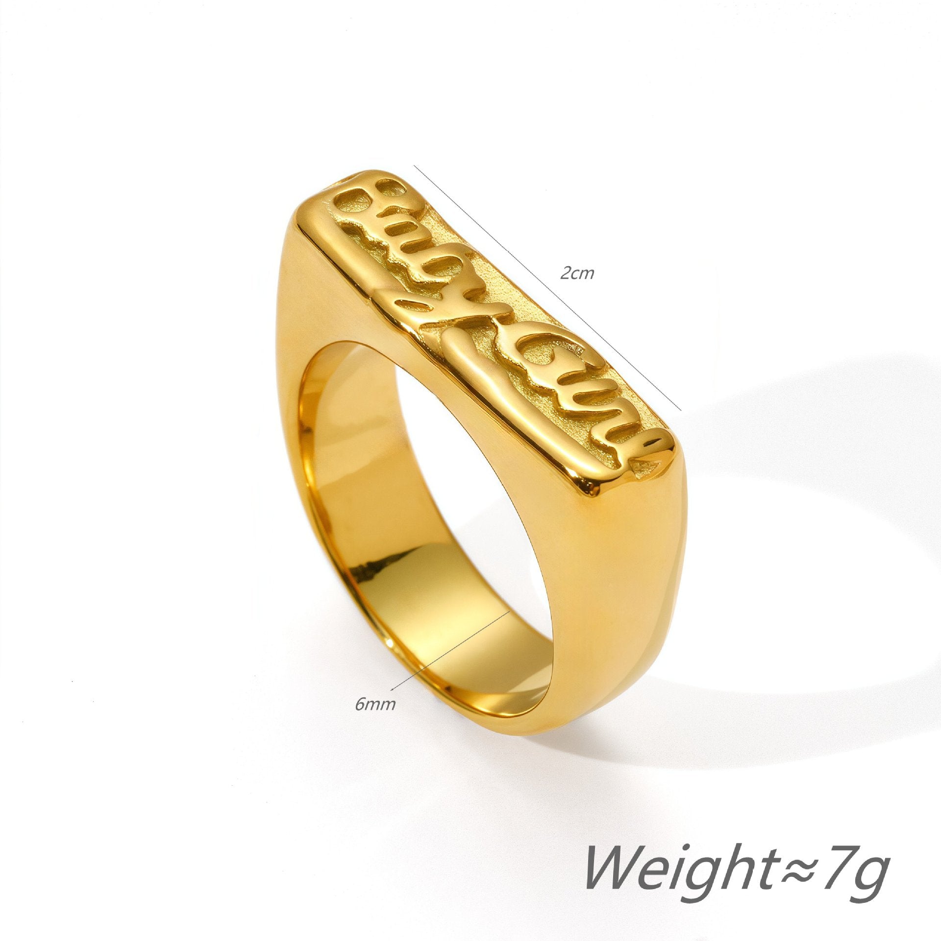 Wholesale Gold silver English letter stainless steel ring