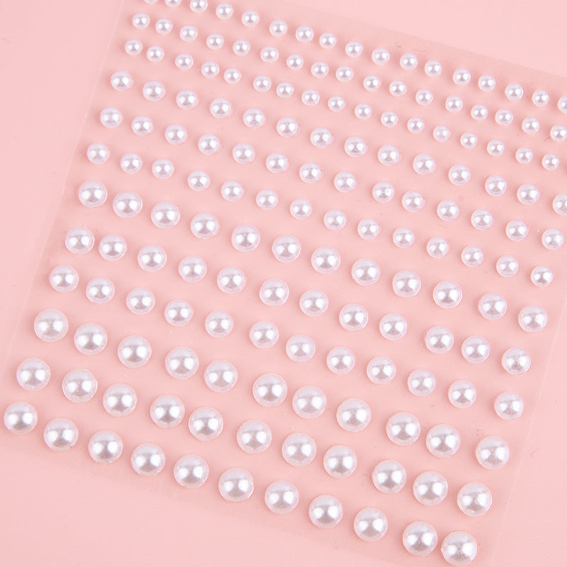 Wholesale 3456mm Milk White Pure White Pearl DIY Acrylic Crystal Diamond Beauty Eye Makeup Stickers
