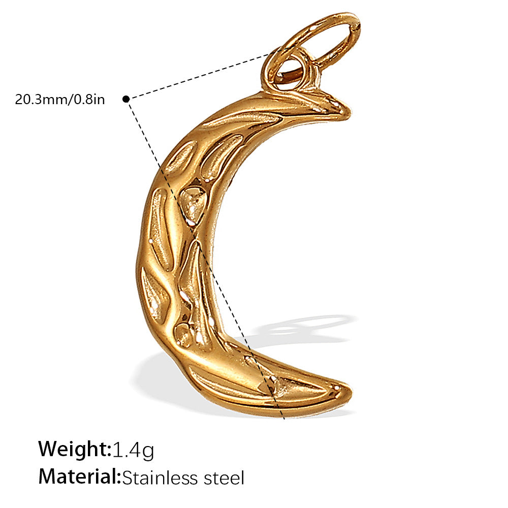Wholesale Stainless steel 18K gold-plated sun and moon pendant necklace