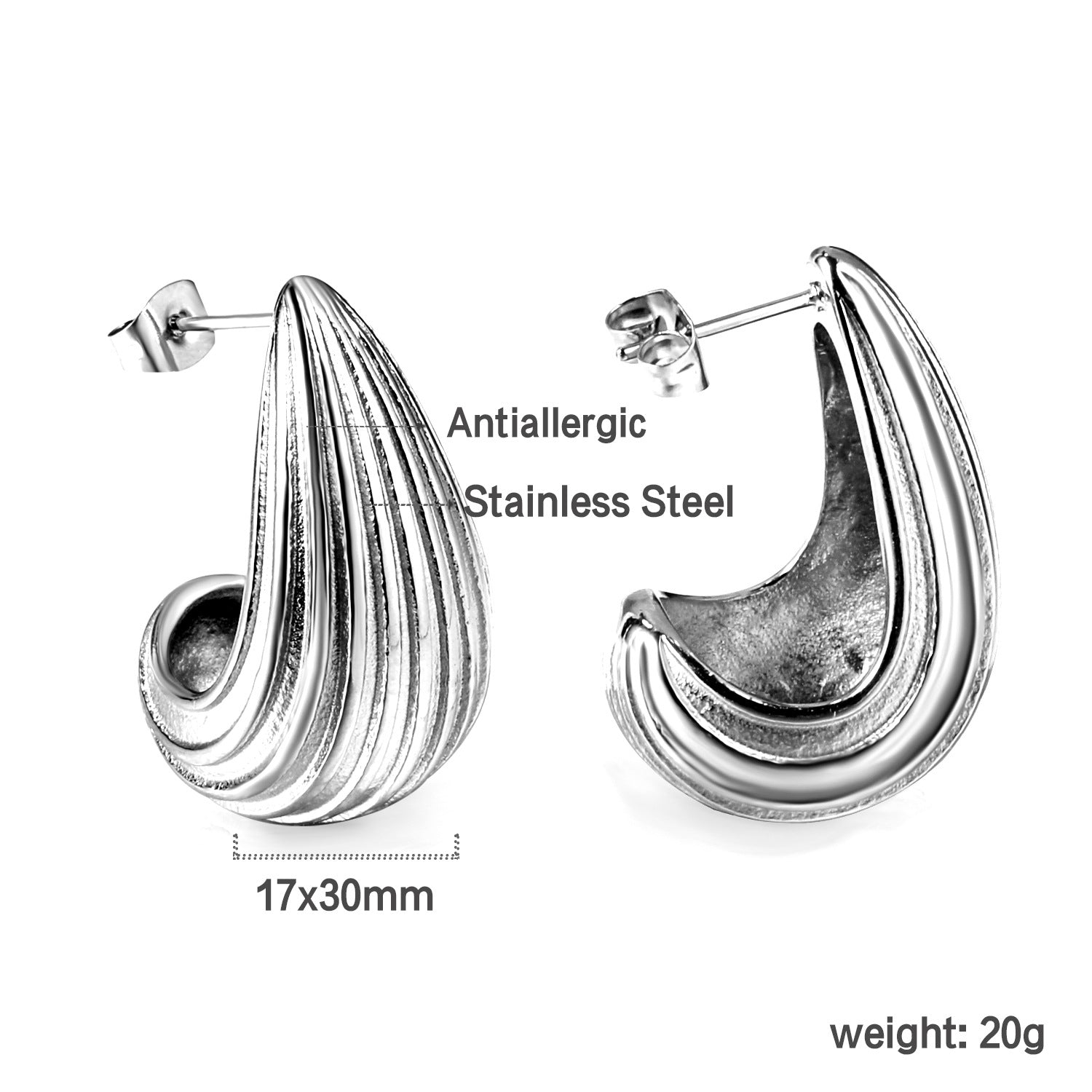 Wholesale Vintage shaped stainless steel wrapped earrings