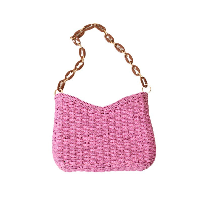 Wholesale Single Shoulder Small Fresh Grass Woven Bags