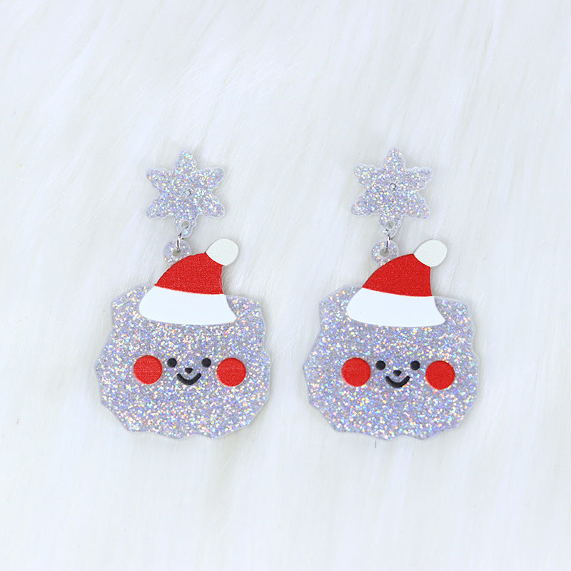 Wholesale Christmas Santa Claus Sweater Bells Acrylic Earrings