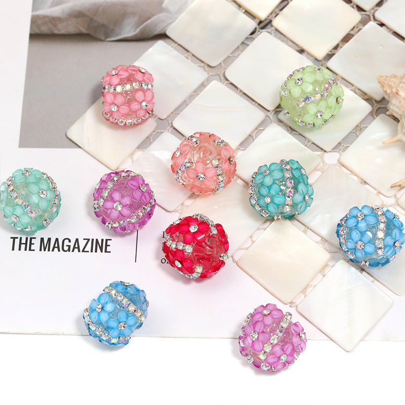 Wholesale 10pcs  Flower-shaped rhinestone  Fancy Beads