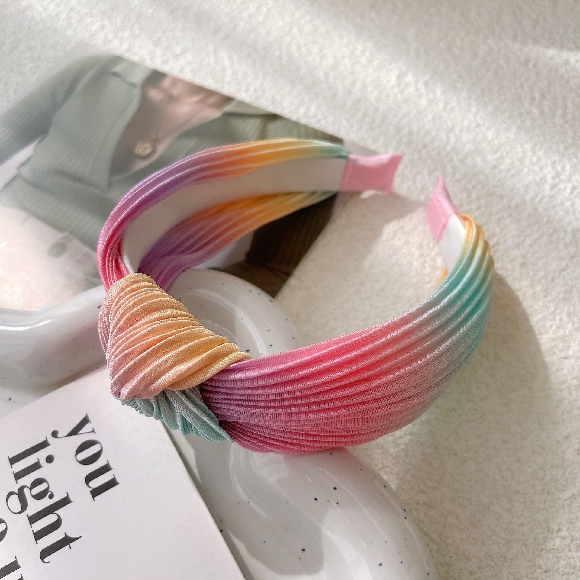 Wholesale Tie Dye Wide Edge Pressed Polyester Headband