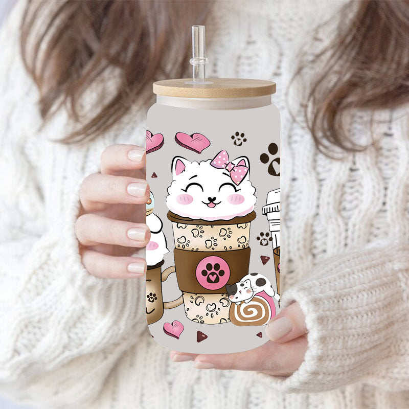 Wholesale cute animals 16oz Cup UV DTF Wraps