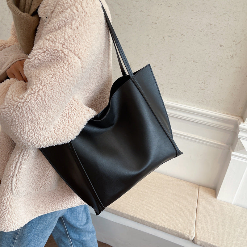 Wholesale PU Solid Color Tote Bag Shoulder Bag
