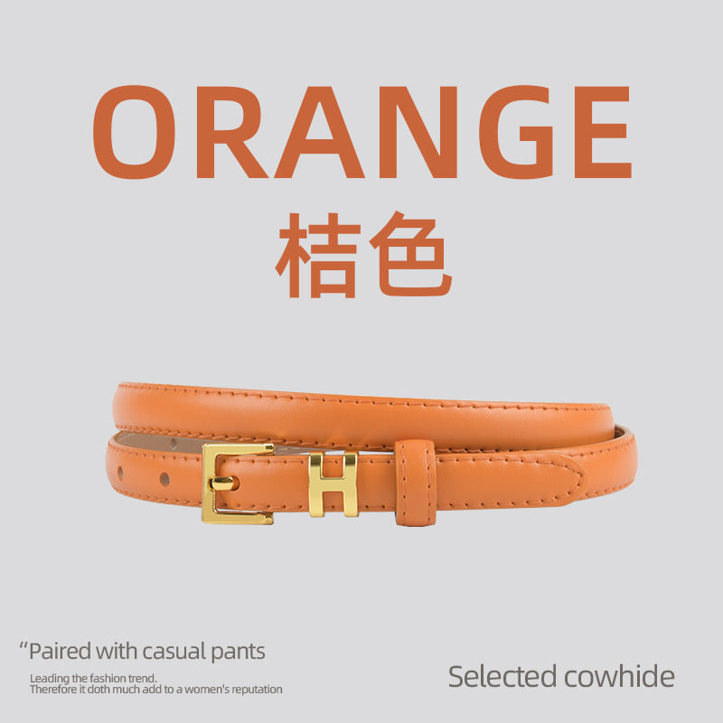 Wholesale Genuine Leather Thin Belt Cowhide Small Belt