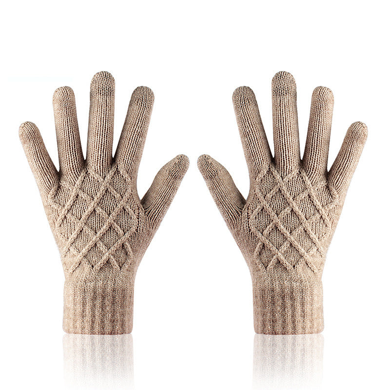 Wholesale Winter Pineapple Flower Single Layer Five Finger Gloves Warm Touch Screen Gloves