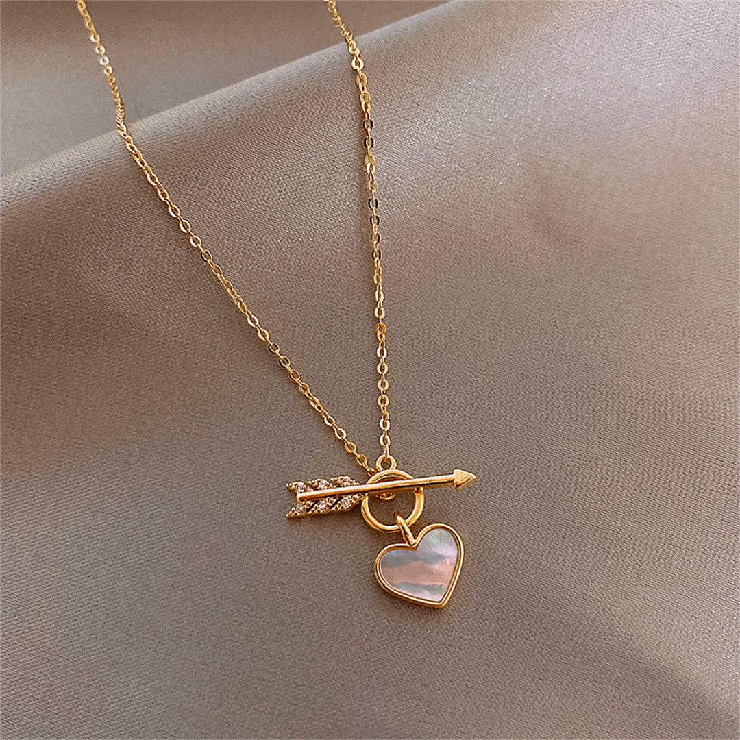 Wholesale Valentine' s Day Cupid' s Arrow Heart Necklace