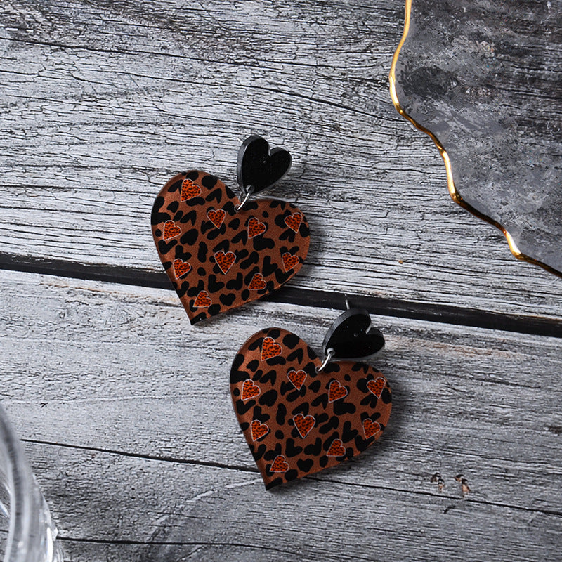 Wholesale Valentine' s Day heart-shaped geometric acrylic earrings
