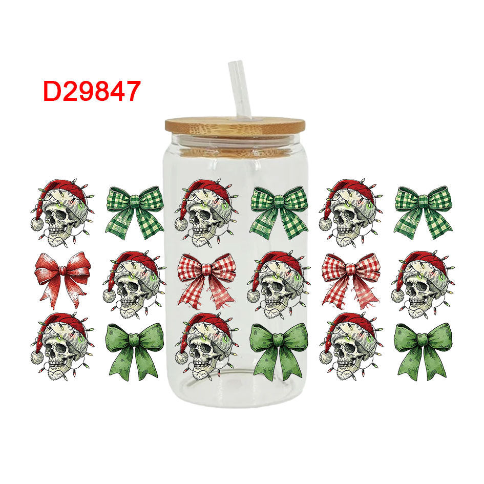 Wholesale Christmas gingerbread man  16oz Cup UV DTF Wraps