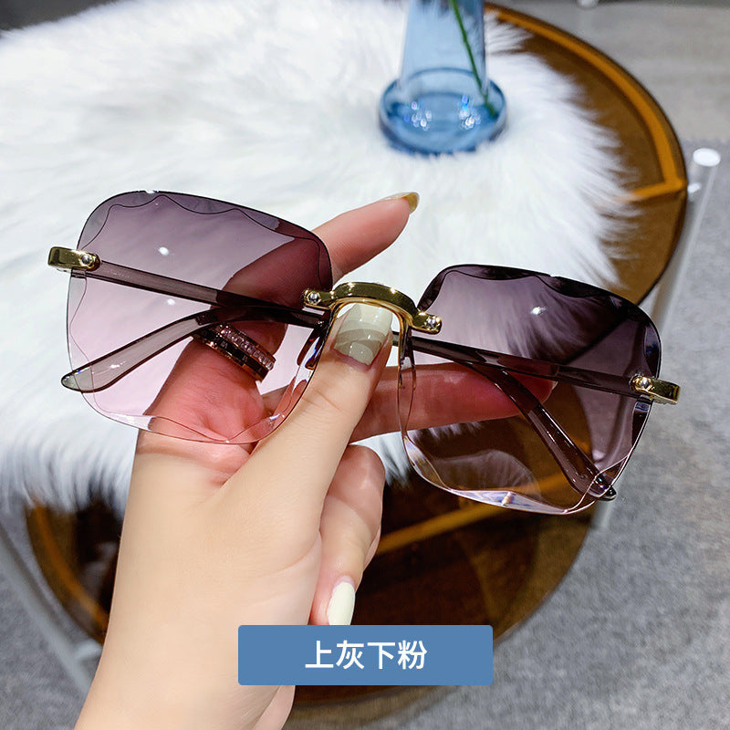 Wholesale Frameless Cut Edge Trendy Fashion Anti-ultraviolet Sunglasses