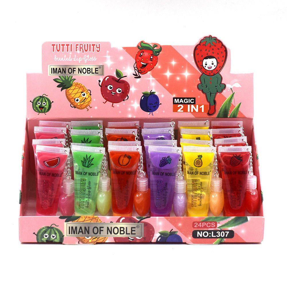 Wholesale 24PCS/PACK Plastic Peach Heart Transparent Colorless Lip Gloss Lip Oil