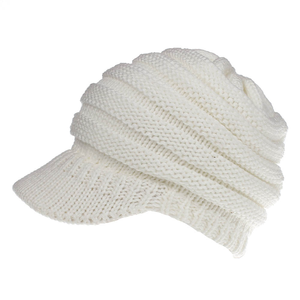 Wholesale Women's Knitted Baseball No Logo Open Ponytail Ski Sports Cap