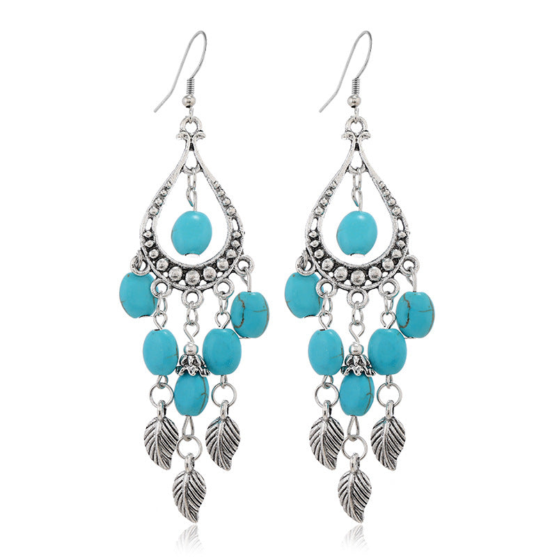Wholesale Vintage Handmade Bohemian Water Drop Tassel Earrings