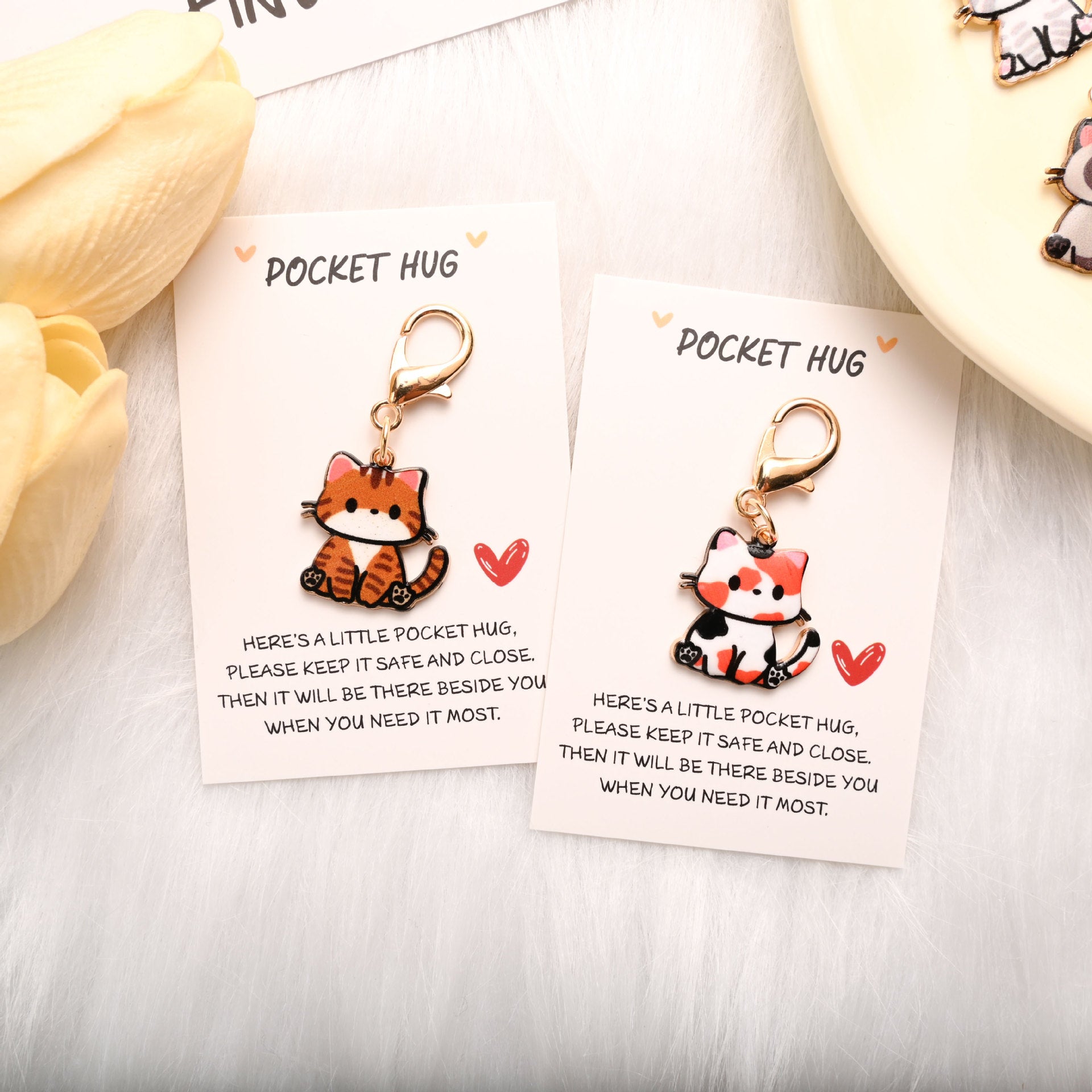 Wholesale Pocket Hug Card Cute Cartoon Cute Cat Keychain