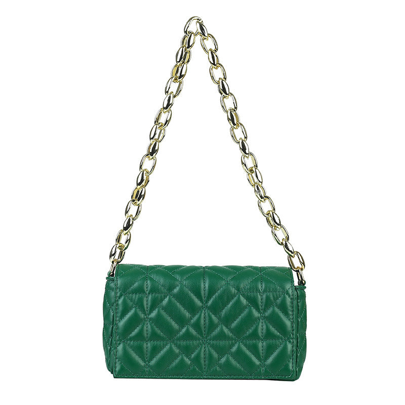 Wholesale Solid Color Thick Chain Embroidery Shoulder Bag