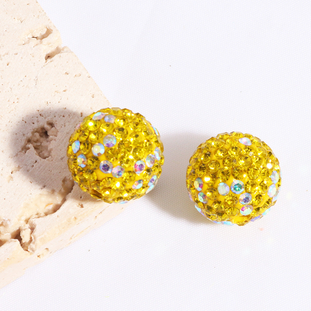 Wholesale 20pcs Sparkling soft clay colored full diamond beads