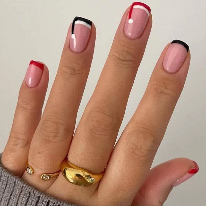 Wholesale Plastic Short Santa Claus Red and Green Nail Patches