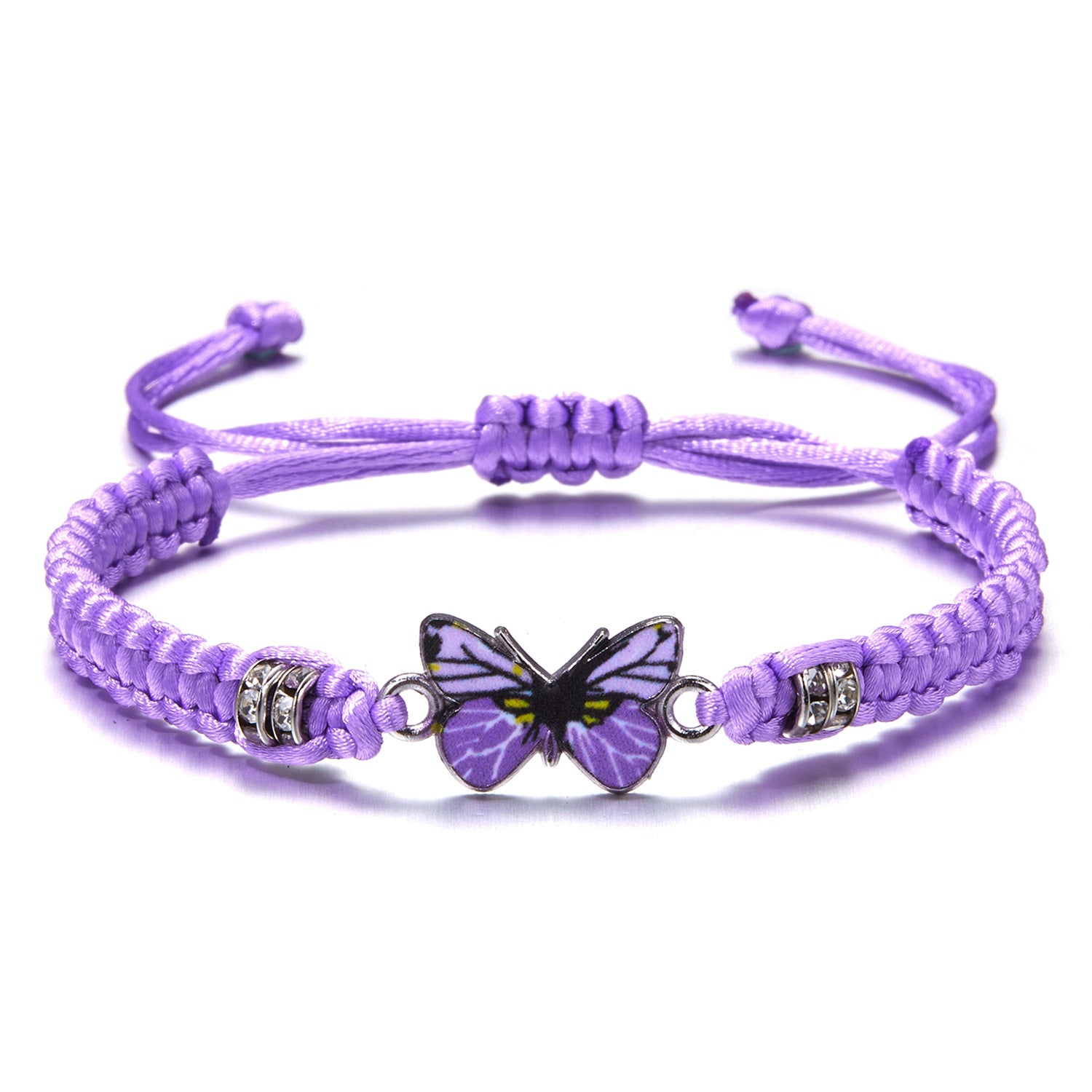 Wholesale Butterfly Flower Hand Woven Adjustable Bracelet