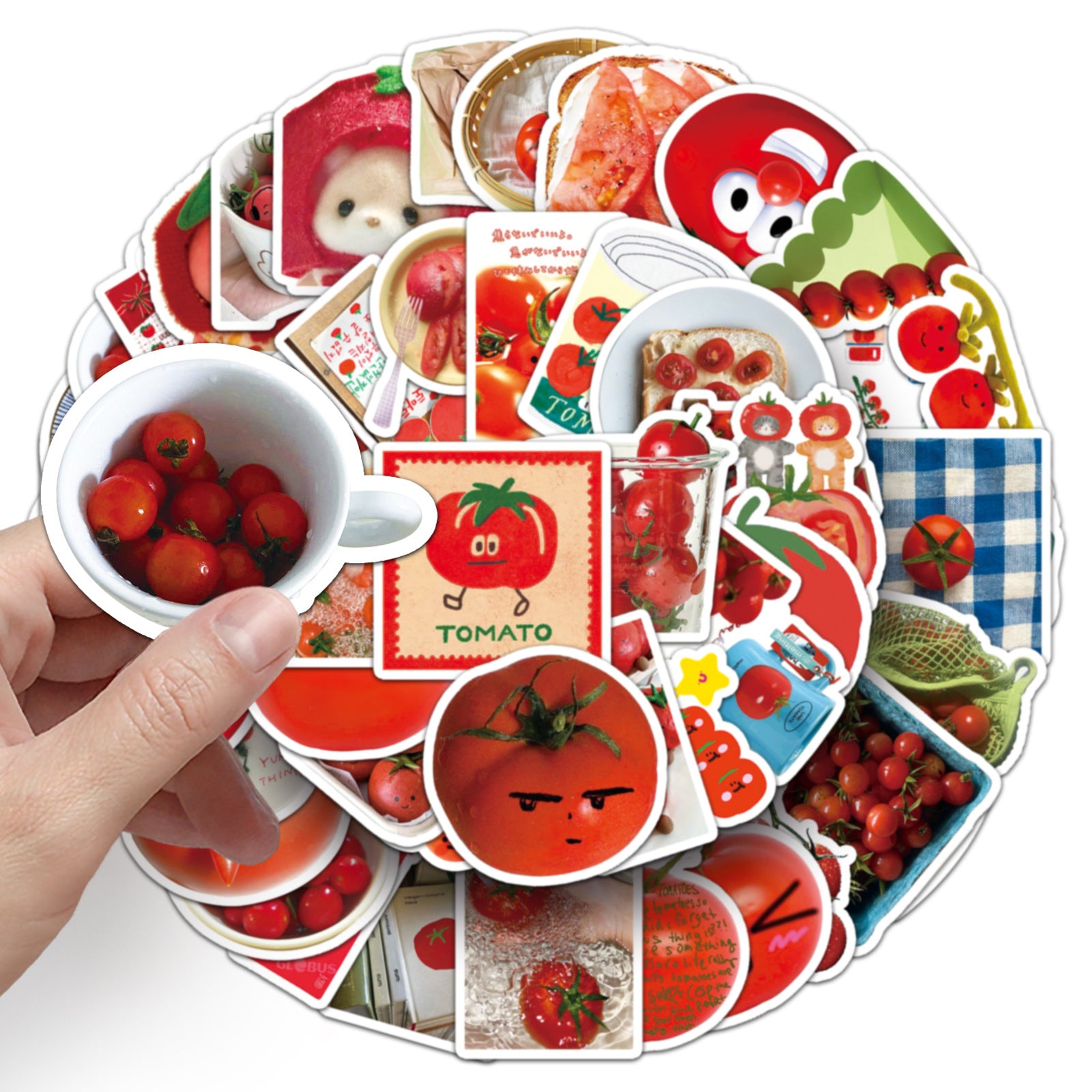 Wholesale 50 Red Cartoon Lucky Little Tomato Doodle Stickers