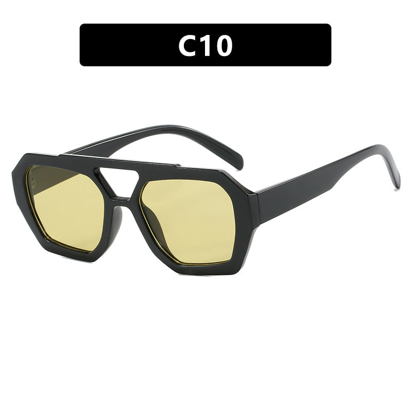 Wholesale of Irregular PC Sunglasses with Double Beams