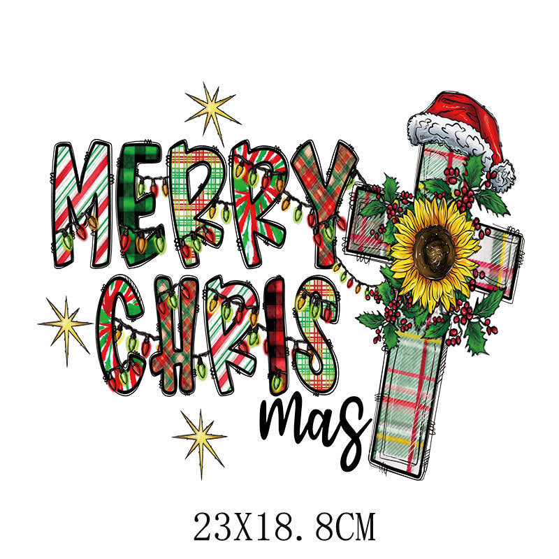 Wholesale  letters Christmas   printing pattern UV DTF Ready to Press Transfers Wraps
