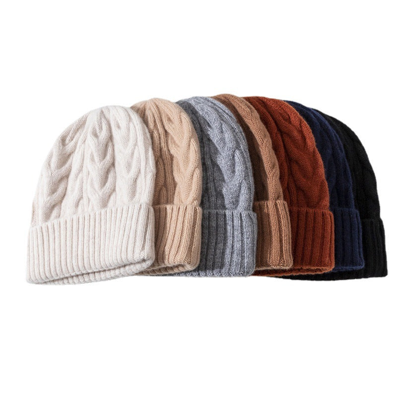 Wholesale Autumn and Winter Thick Warm Sheep Wool Beanie