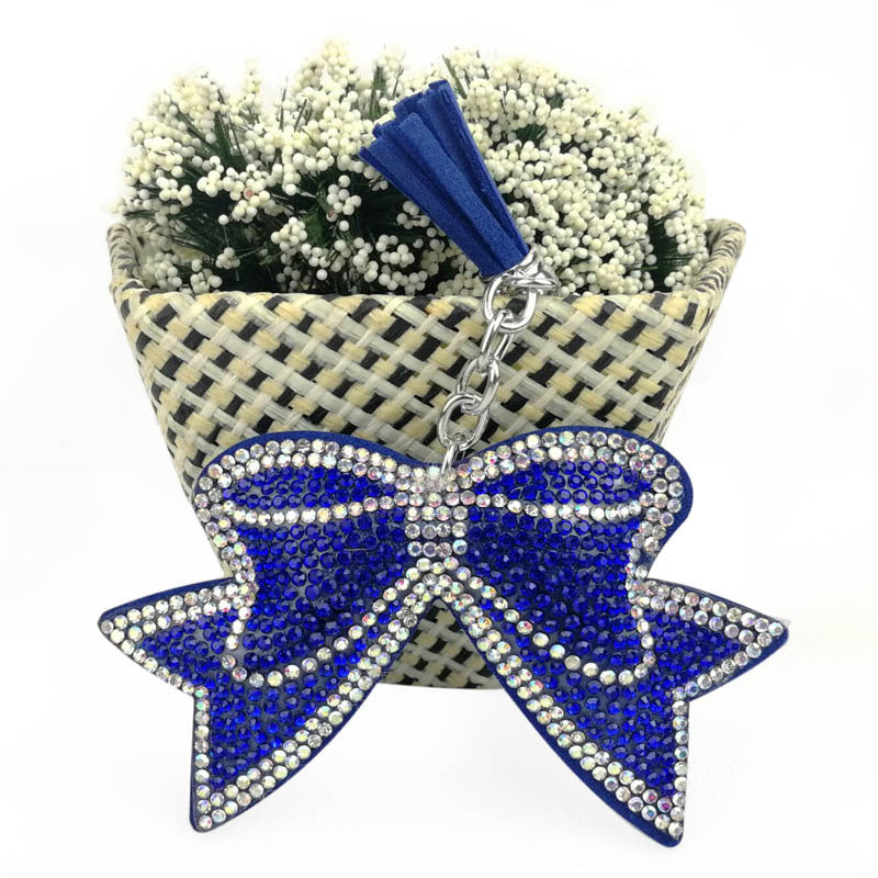 Wholesale 4pcs Cartoon cute diamond studded bow Rhinestone Keychain