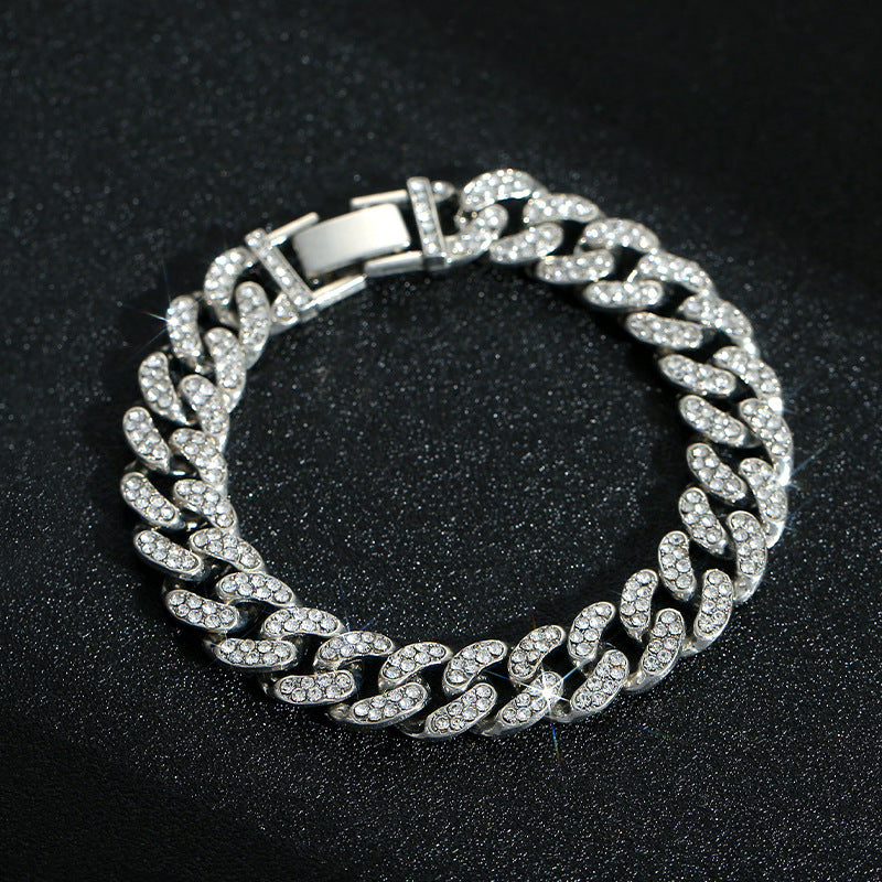 Wholesale Double Row Diamond Full Diamond Cuban Bracelet