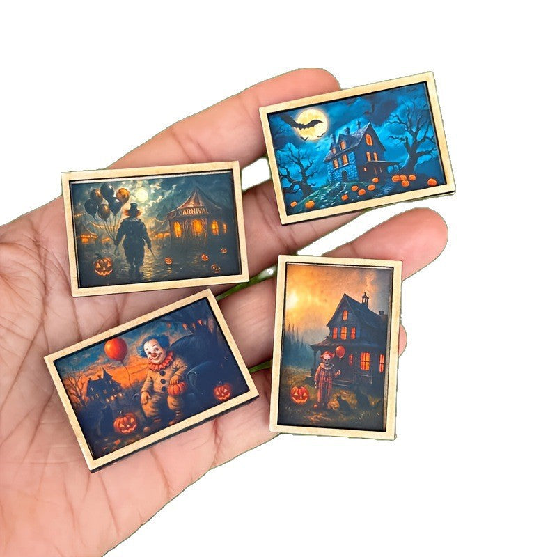 Wholesale 10 sets/pack 4-piece mini dollhouse 1:12 scale ghost wall art