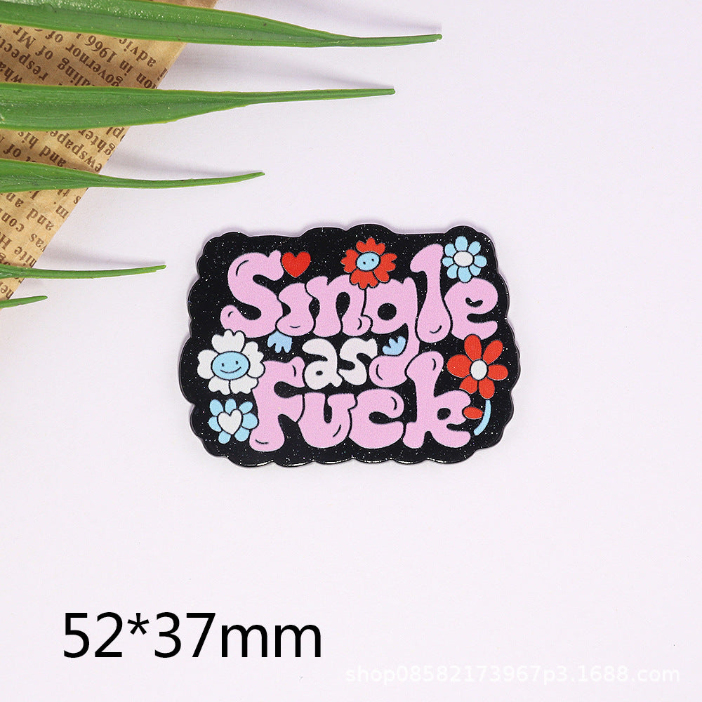 Wholesale 10pcs Cartoon Letters Rainbow Bag Acrylic Cute Things DIY Accessories FlatBack