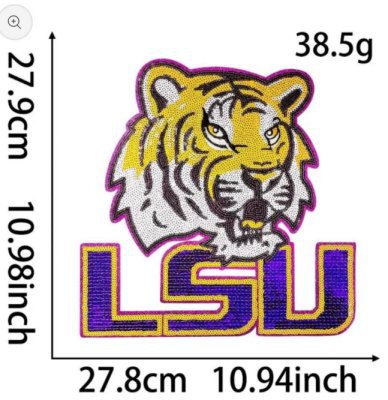 Wholesale LSU Tigers Football Embroidered Iron On Patch DIY Clothing Bag Fashion Accessory OLY Exclusive