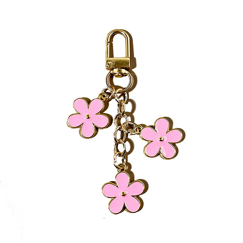 Wholesale color flower keychain creative bag pendant