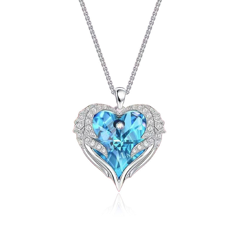 Wholesale Ocean Heart necklace heart-shaped diamond-studded pendant