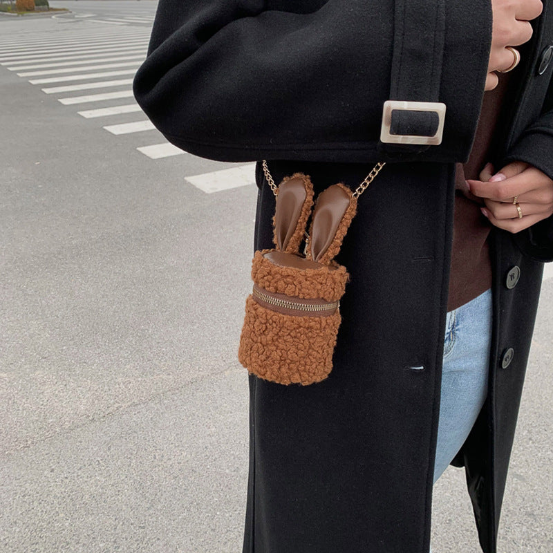 Wholesale Children's Bag Lambswool Mini Lipstick Bag Chain Crossbody Bag