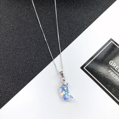 Wholesale S925 Sterling Silver Crystal Sparkling Diamond Necklace