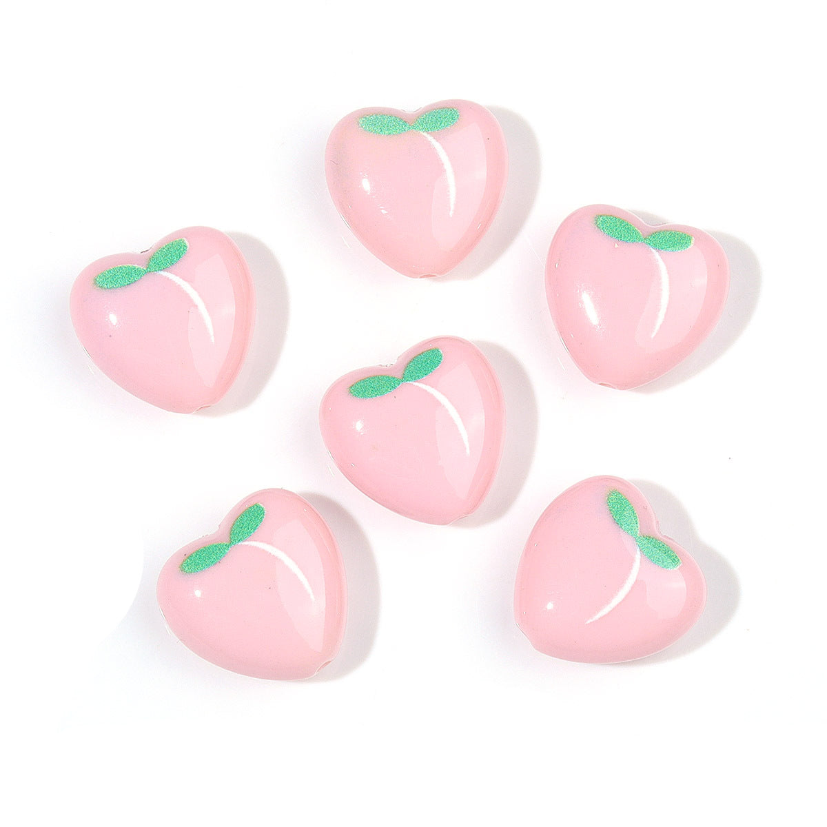 Wholesale 10pcs Printed Love Strawberry Watermelon Orange Fruit Series Acrylic Beads
