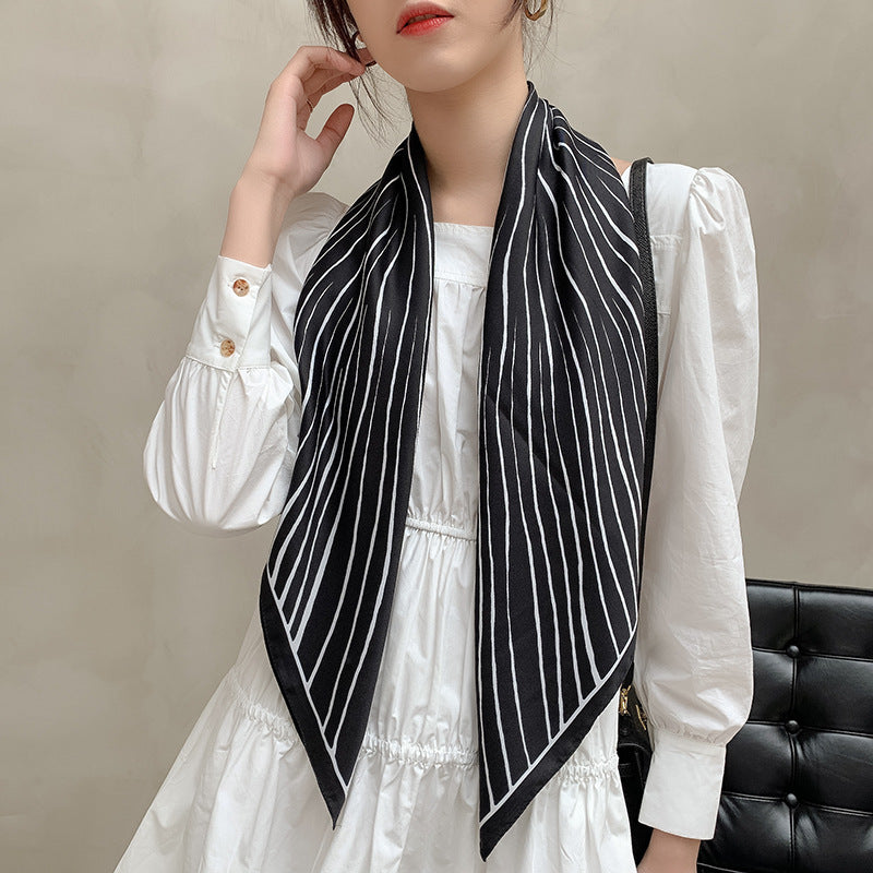 Wholesale Twill Silk Line Printed Polyester Scarves