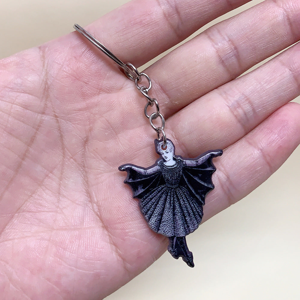 Resina al por mayor Halloween Keychain impreso a doble cara