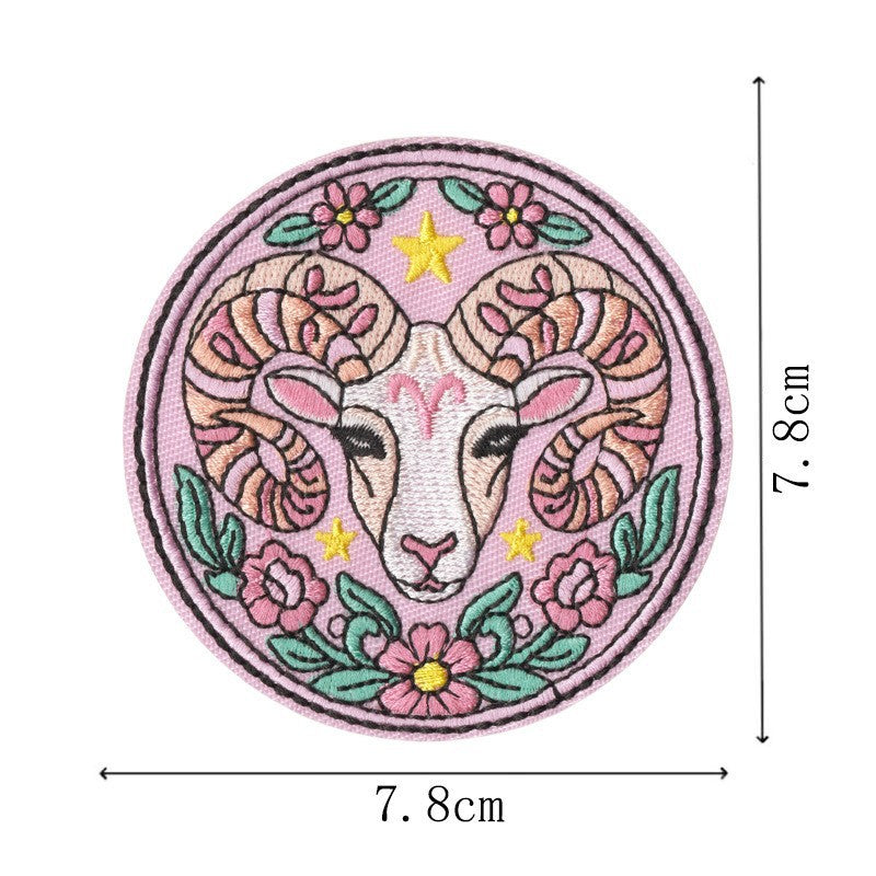 Wholesale Retro Zodiac Embroidered Iron On Patches Set Of 12 Trendy Contion Badges For ets Bags DIY Craft Fashion Accessory