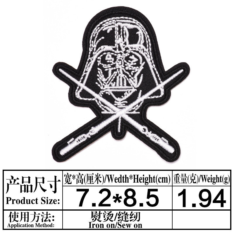 Wholesale Space Astronaut Embroidered Patches 9Pcs Rocket Ship Planet Skull Cloth Badges Iron On Sew On DIY Fashion Accessory