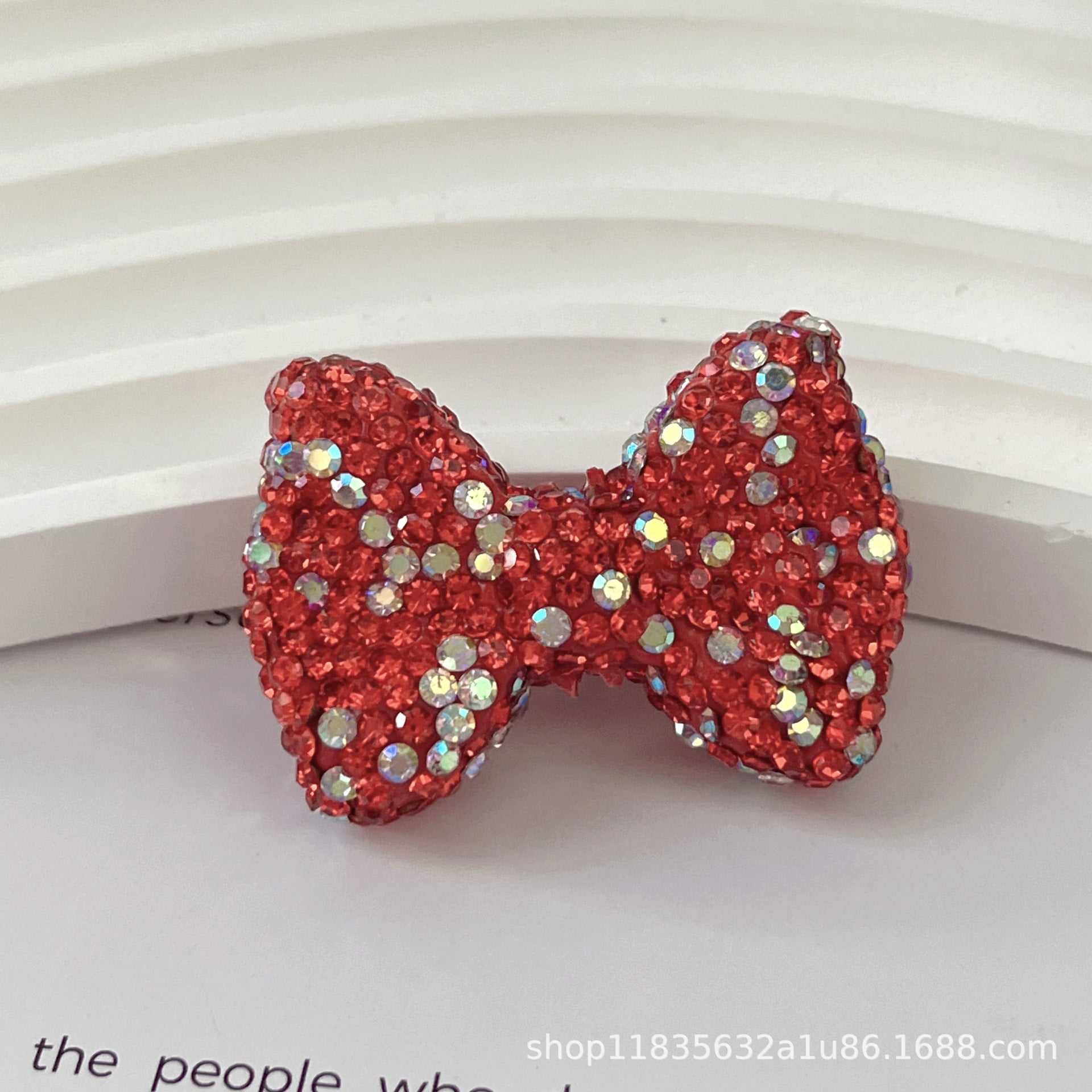 Wholesale 10pcs colored bow-tie shaped crystal beads