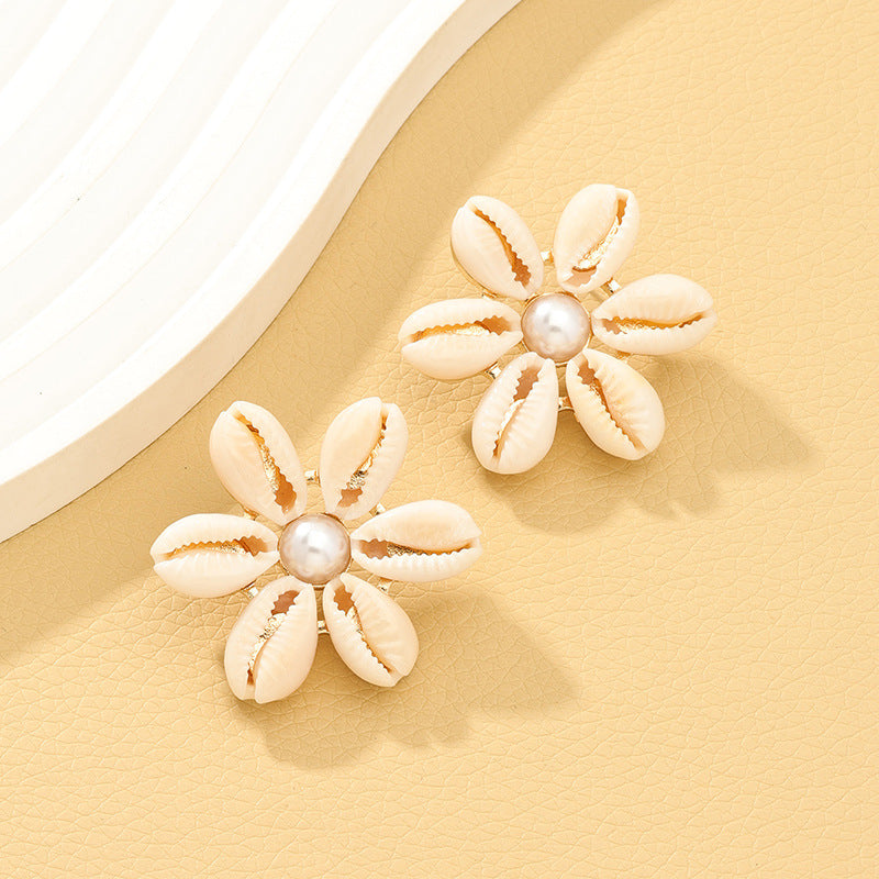 Wholesale Shell Pearl Alloy Earrings