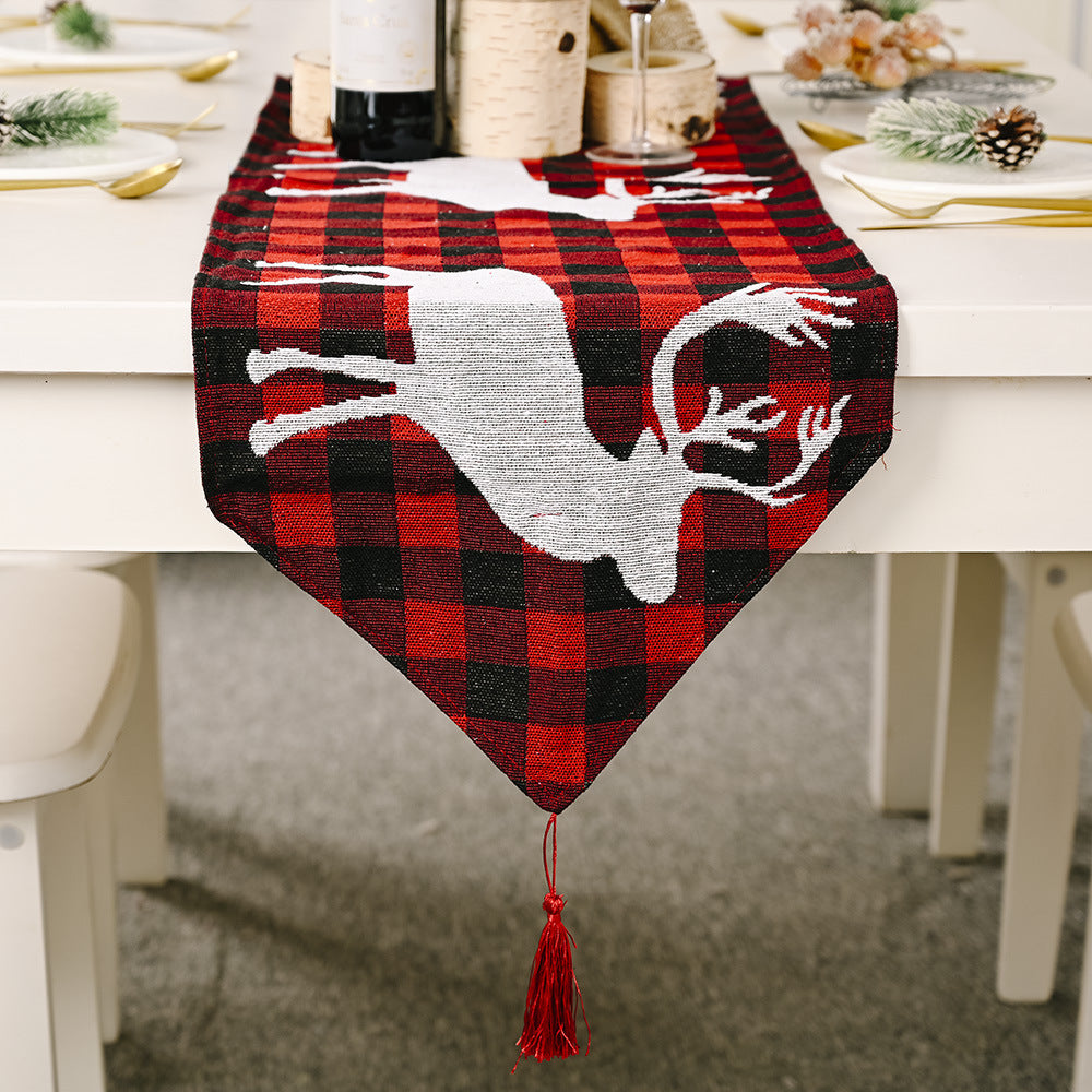 Wholesale Christmas Decorative Products Knitted Fabric Table Flag