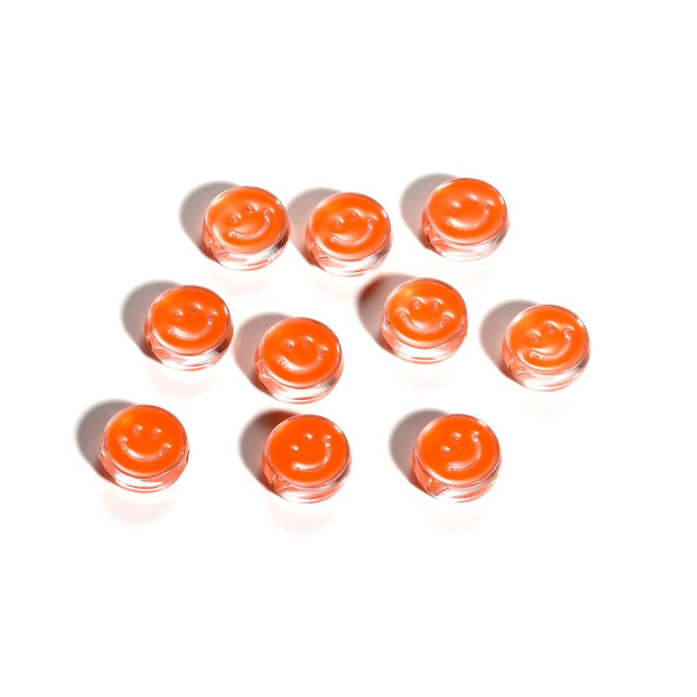 Wholesale 10pcs/pack  Acrylic Drip Oil Round Smile Beads