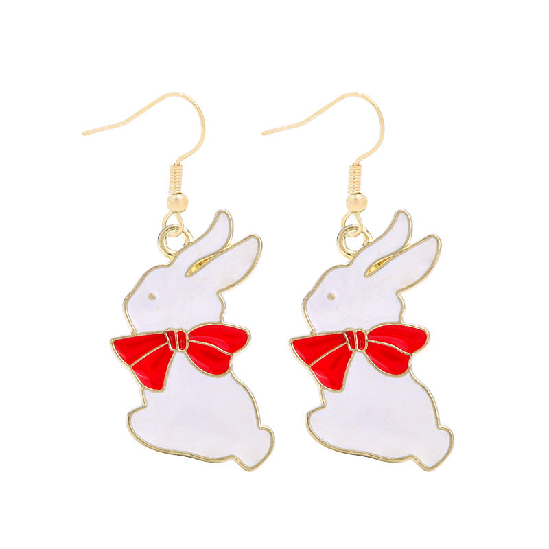 Wholesale 6pcs Easter earrings creative cartoon rabbit chicken Easter egg earrings spring carnival party jewelry