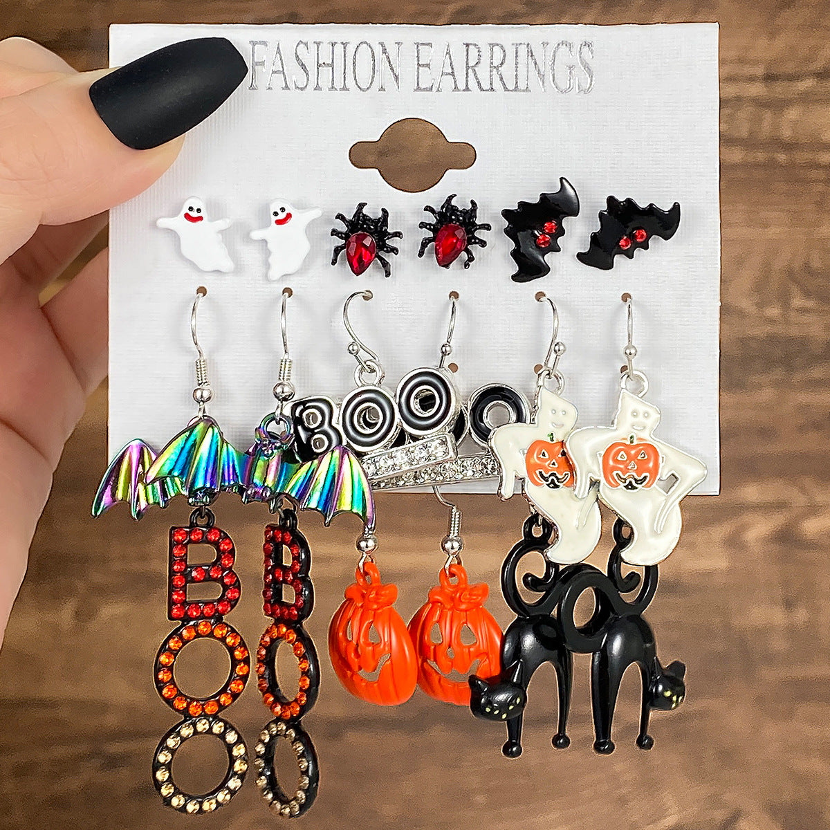 Wholesale Oil Drop Halloween Earrings Set