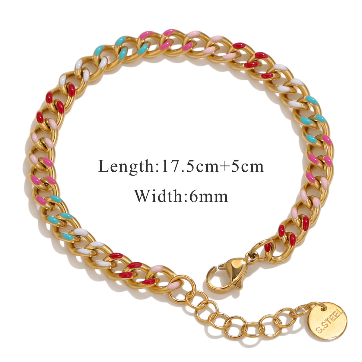Wholesale Colorful Bracelets for Men and Women Stainless Steel Non-Fading Jewelry
